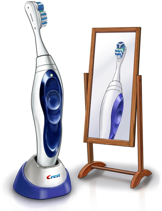 Illustration for electric toothbrush ad.
