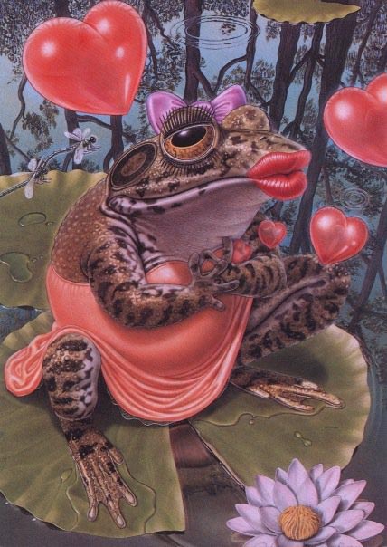 "Rrrribbet!" Valentine's Day card