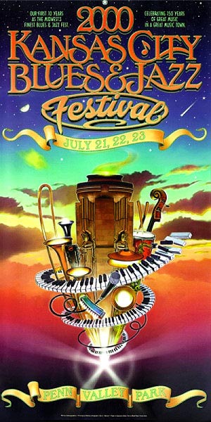 2000 Kansas City Blues and Jazz Festival Comemorative Poste